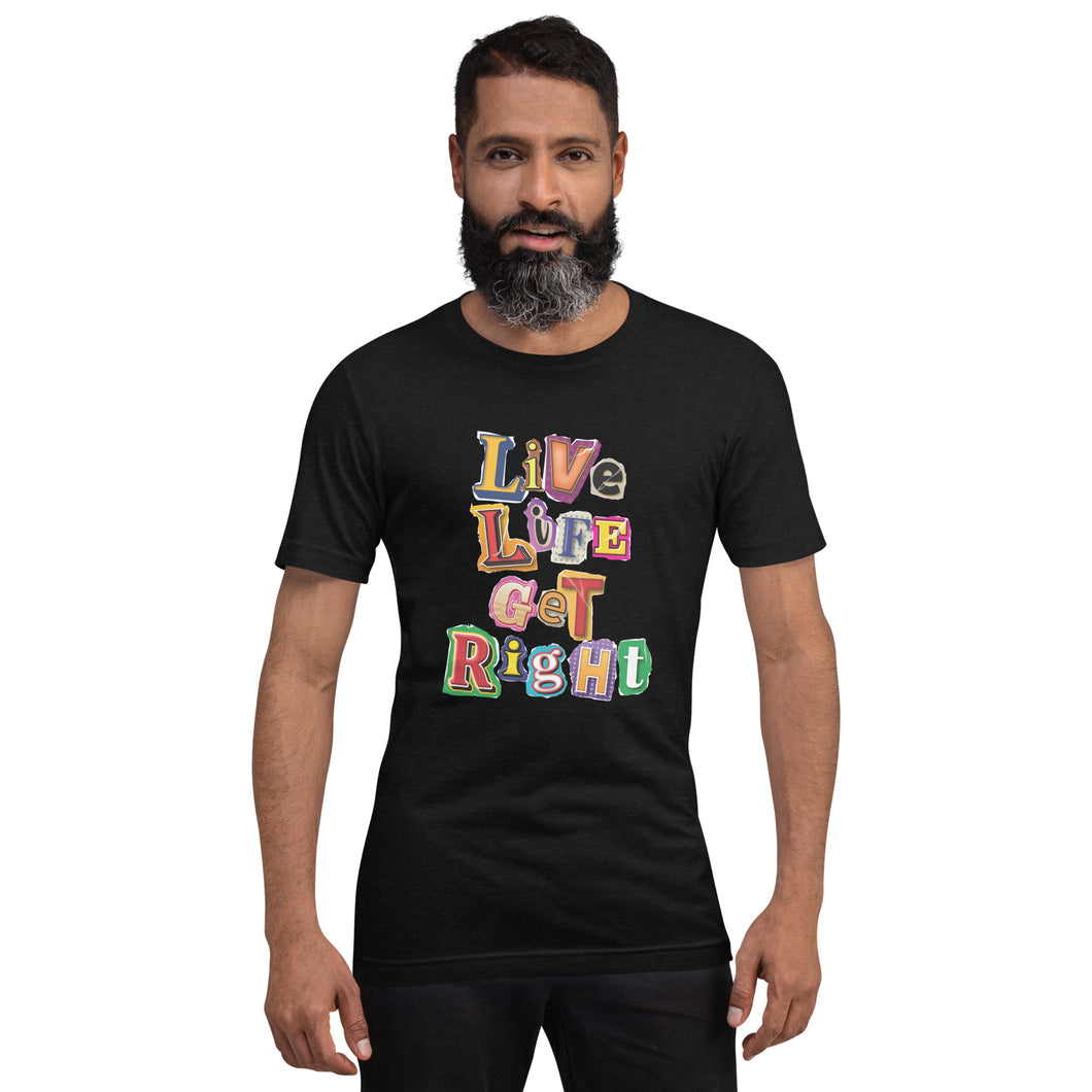 Ransom Note Short Sleeve Unisex T-Shirt - (Black)