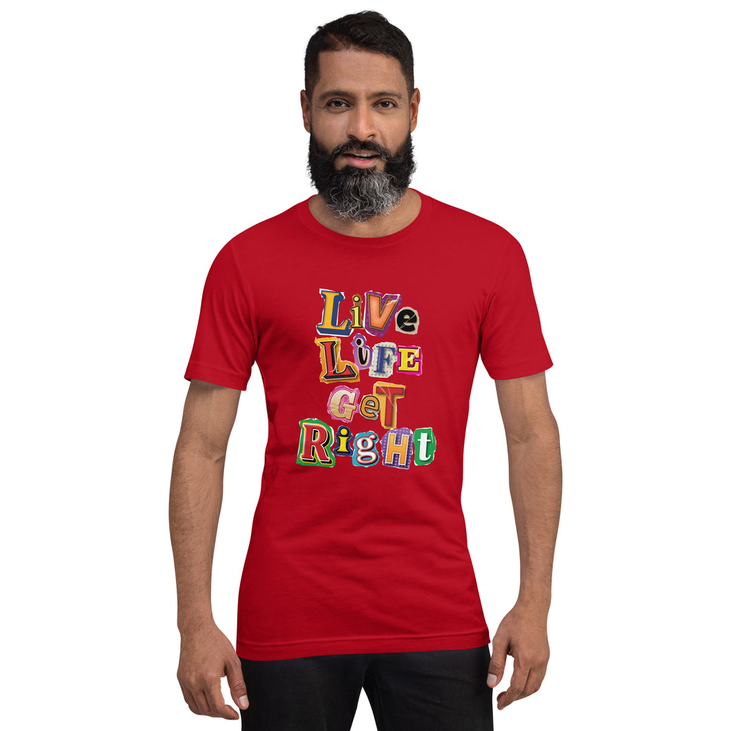 Ransom Note Short Sleeve Unisex T-Shirt - (Red)