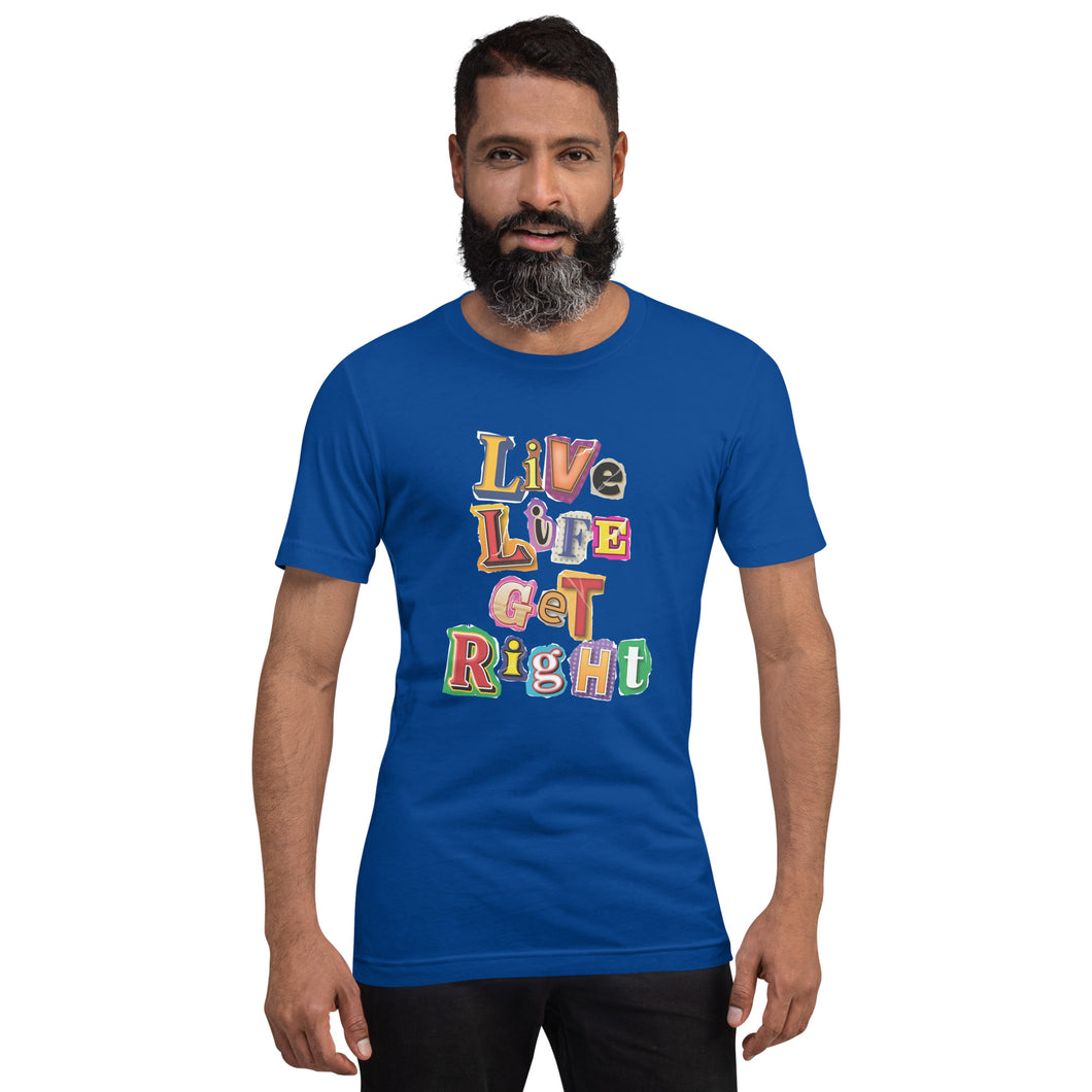 Ransom Note Short Sleeve Unisex T-Shirt - (Blue)